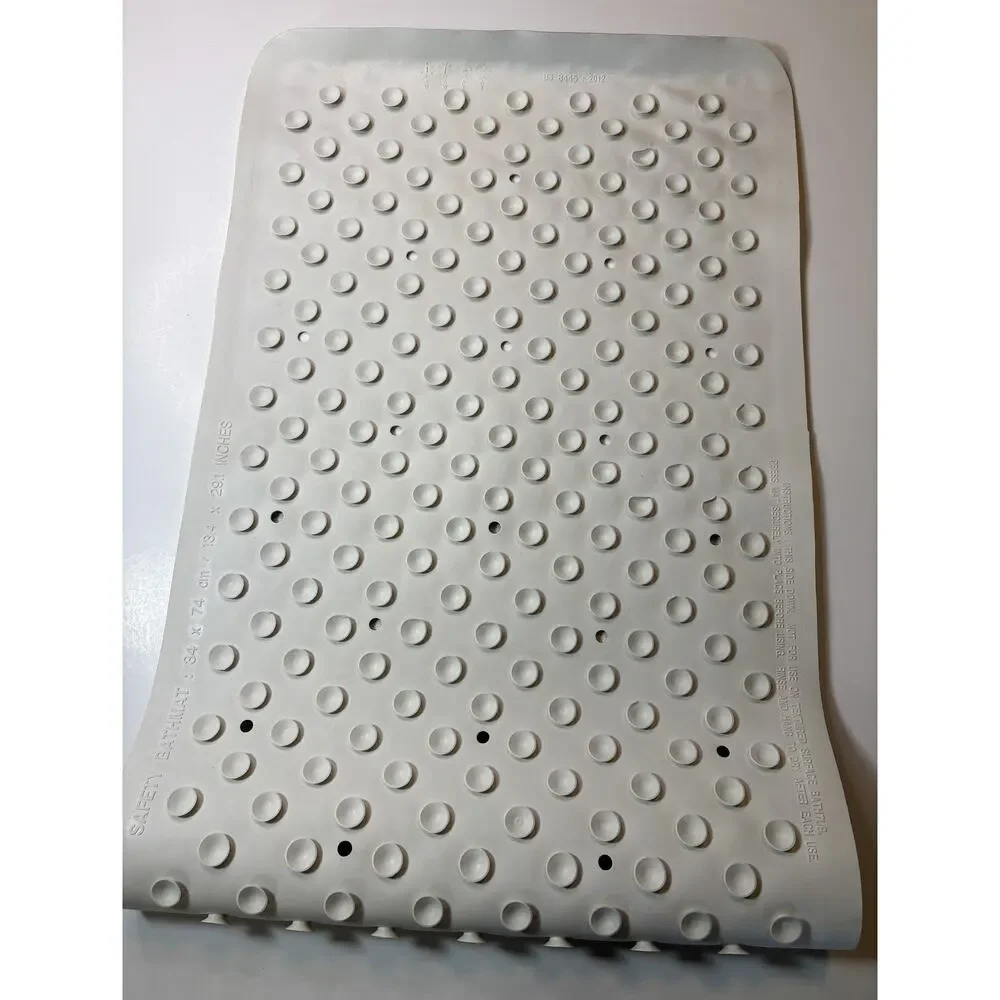 Non-Slip Bathtub Mat with Suction Cups - Washable Shower Mat (29 x 13, White) vn